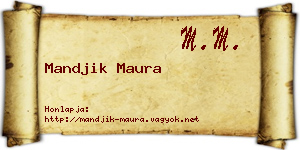 Mandjik Maura névjegykártya
